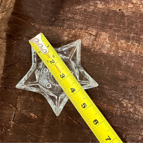 Crystal 5 point star tapered candlestick candleholders lay flat elegant 1’x5’ - Picture 3 of 10